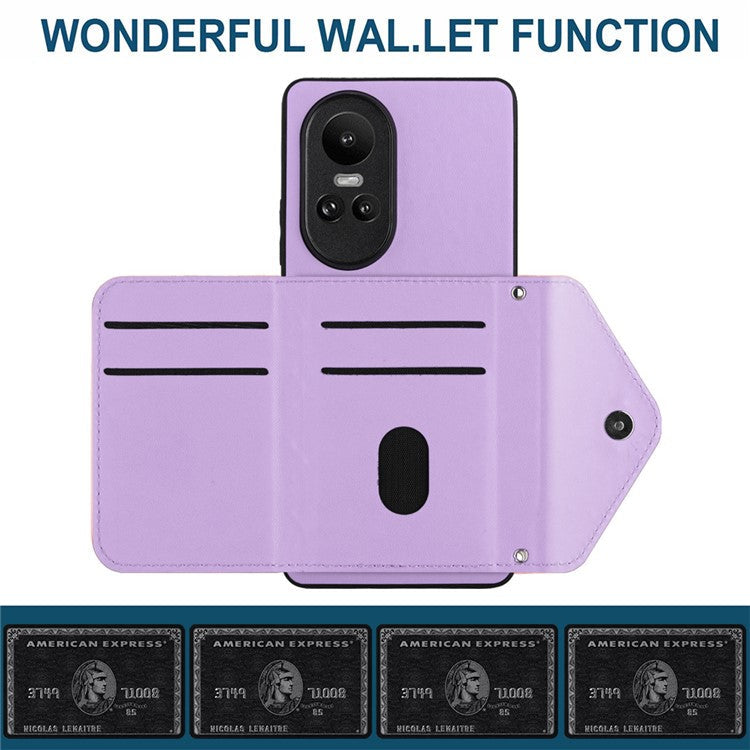 YB Leather Coating Series-8 for Oppo Reno10 Pro 5G (Global) / Reno10 5G (Global) Case RFID Blocking Phone Cover - Purple
