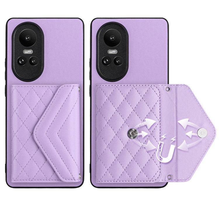 YB Leather Coating Series-8 for Oppo Reno10 Pro 5G (Global) / Reno10 5G (Global) Case RFID Blocking Phone Cover - Purple