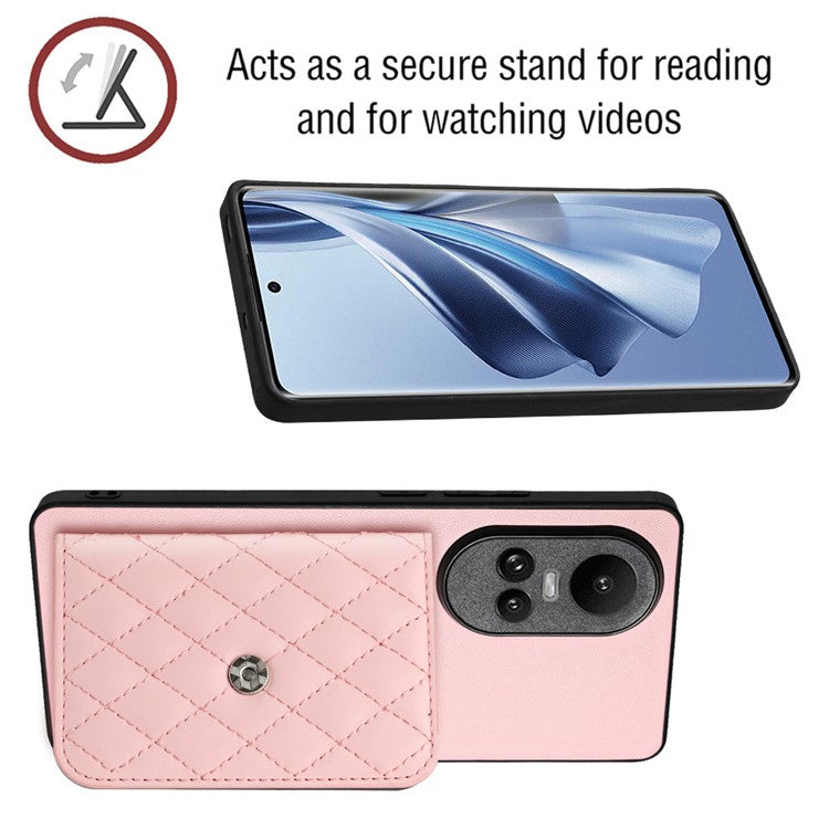 YB Leather Coating Series-8 for Oppo Reno10 Pro 5G (Global) / Reno10 5G (Global) Case RFID Blocking Phone Cover - Pink