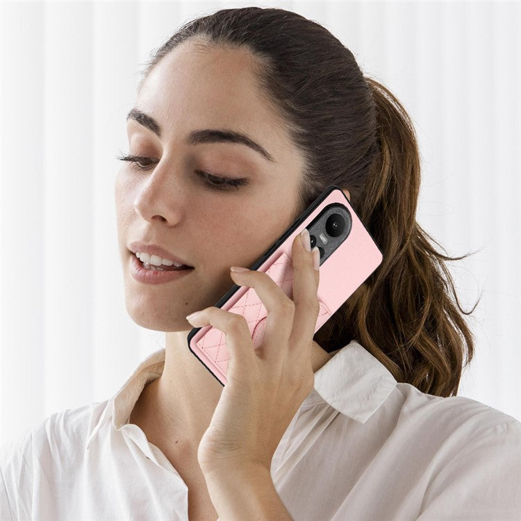 YB Leather Coating Series-8 for Oppo Reno10 Pro 5G (Global) / Reno10 5G (Global) Case RFID Blocking Phone Cover - Pink
