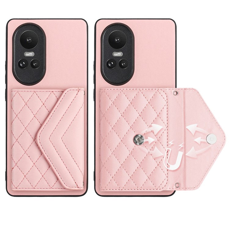 YB Leather Coating Series-8 for Oppo Reno10 Pro 5G (Global) / Reno10 5G (Global) Case RFID Blocking Phone Cover - Pink