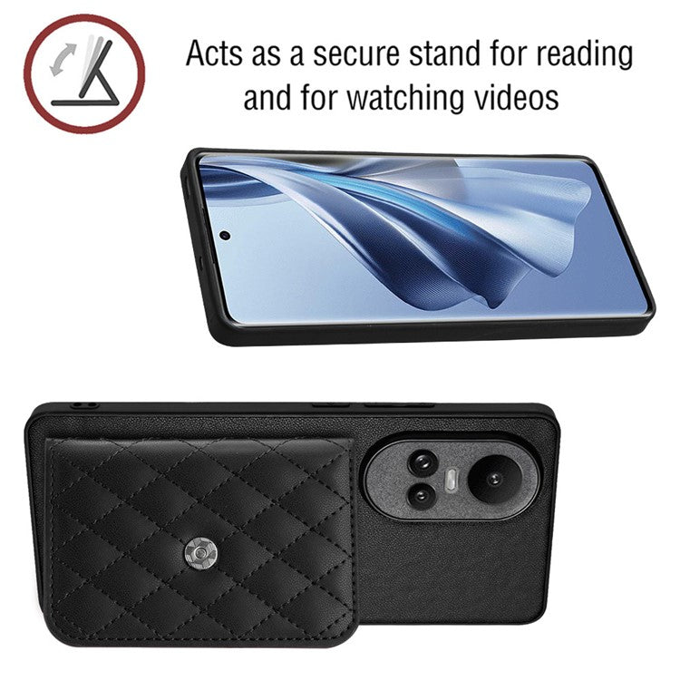 YB Leather Coating Series-8 for Oppo Reno10 Pro 5G (Global) / Reno10 5G (Global) Case RFID Blocking Phone Cover - Black