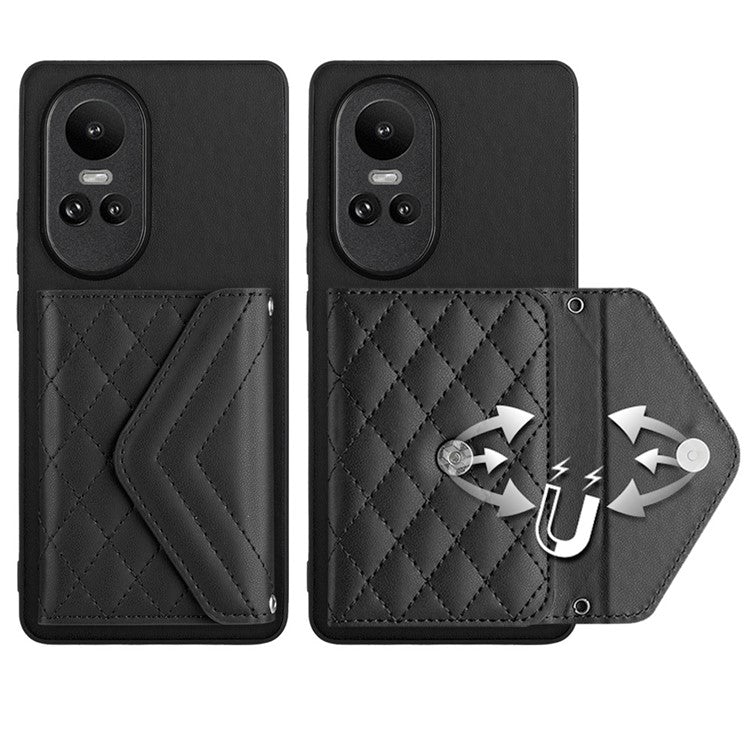 YB Leather Coating Series-8 for Oppo Reno10 Pro 5G (Global) / Reno10 5G (Global) Case RFID Blocking Phone Cover - Black