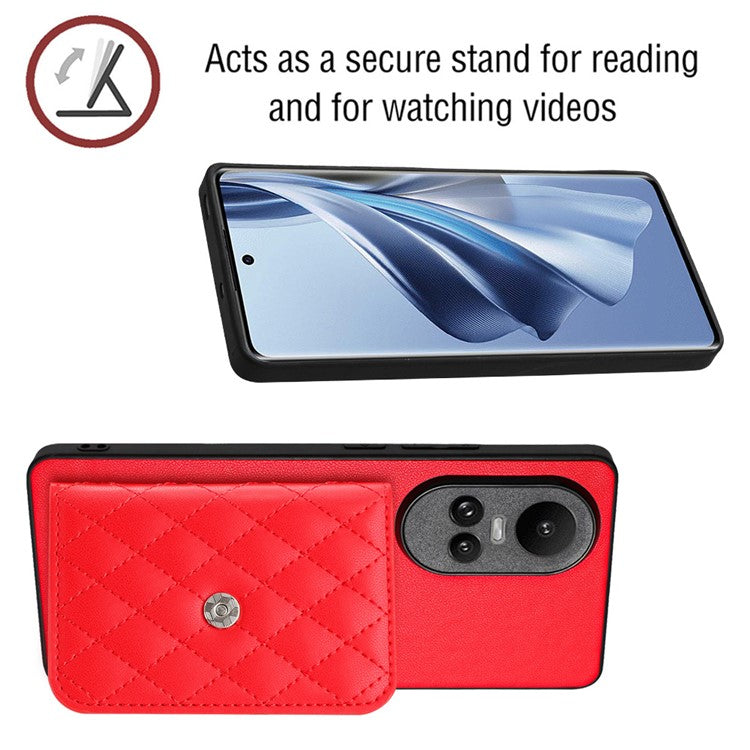 YB Leather Coating Series-8 for Oppo Reno10 Pro 5G (Global) / Reno10 5G (Global) Case RFID Blocking Phone Cover - Red