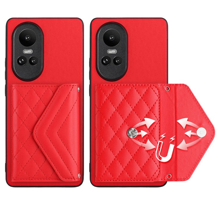 YB Leather Coating Series-8 for Oppo Reno10 Pro 5G (Global) / Reno10 5G (Global) Case RFID Blocking Phone Cover - Red