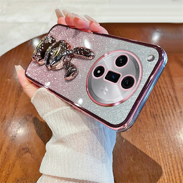 PC+TPU Cover for Oppo Find X7 Pro , Cute Rabbit Drop Resistant Kickstand Cell Phone Case - Pink