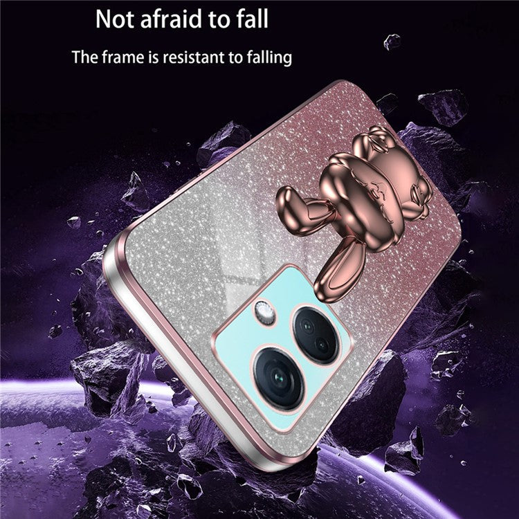 For OnePlus Nord CE3 5G / Oppo K11 5G Cartoon Rabbit Cover Support Kickstand Phone Protective Case - Pink