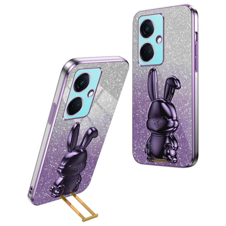 For OnePlus Nord CE3 5G / Oppo K11 5G Cartoon Rabbit Cover Support Kickstand Phone Protective Case - Purple