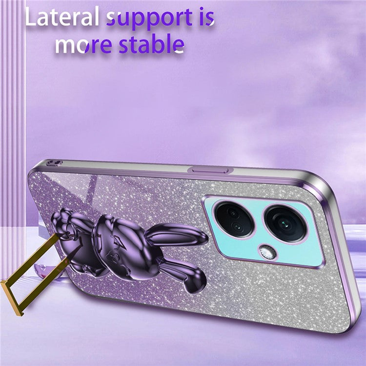 For OnePlus Nord CE3 5G / Oppo K11 5G Cartoon Rabbit Cover Support Kickstand Phone Protective Case - Purple