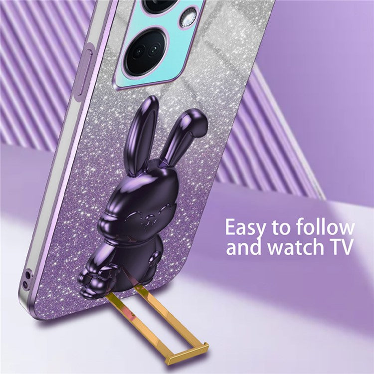 For OnePlus Nord CE3 5G / Oppo K11 5G Cartoon Rabbit Cover Support Kickstand Phone Protective Case - Purple