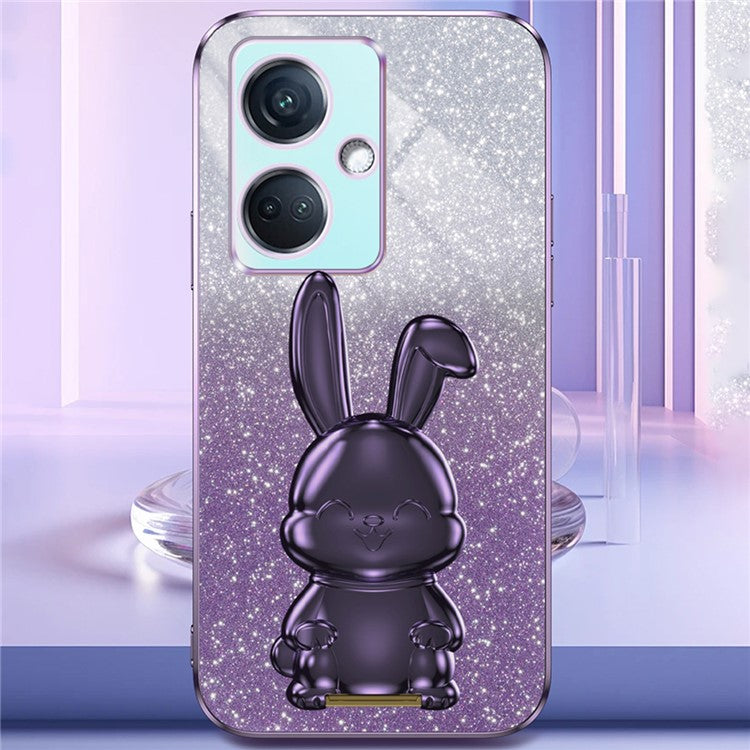 For OnePlus Nord CE3 5G / Oppo K11 5G Cartoon Rabbit Cover Support Kickstand Phone Protective Case - Purple