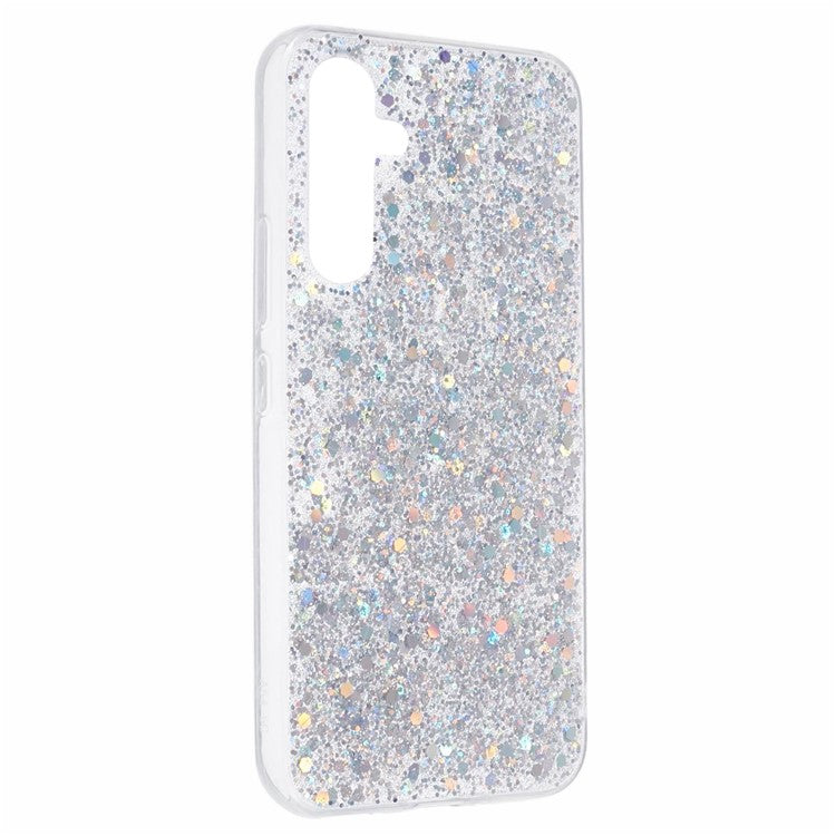 For Samsung Galaxy A15 4G / 5G Case Bump Proof Glittery Phone TPU Cover - Silver