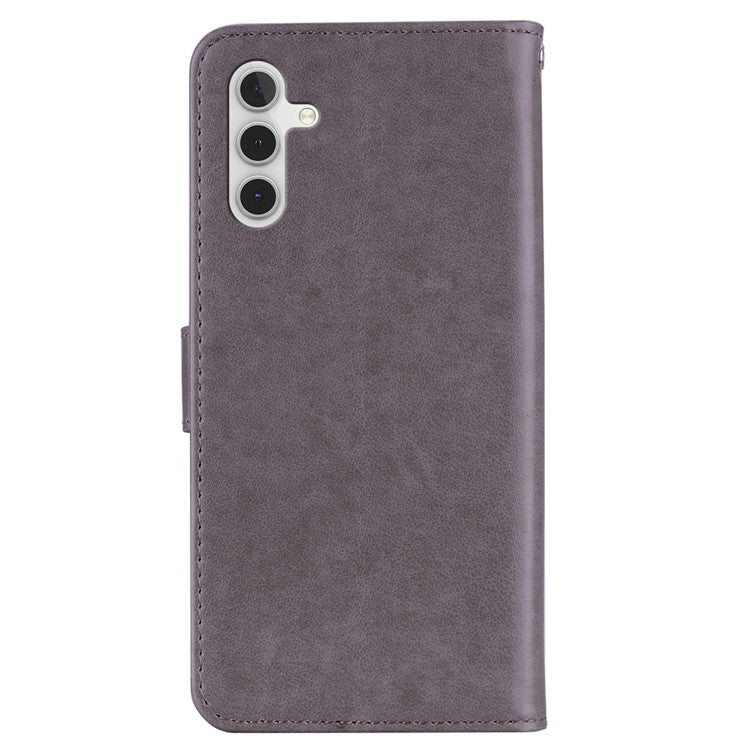 For Samsung Galaxy S24+ Case Rhinestone PU Leather Phone Cover with Wallet Stand - Grey