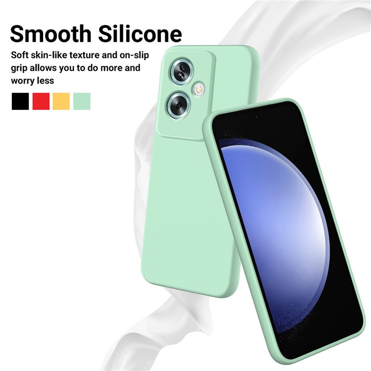 For OnePlus Nord N30 SE 5G Liquid Silicone Case Fiber Lining Phone Cover with Strap - Green