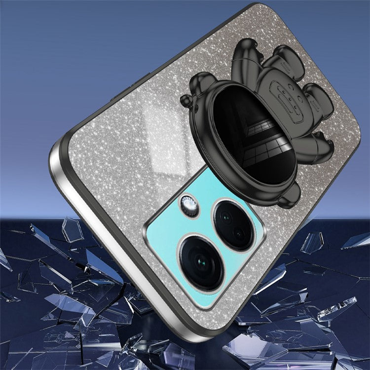For OnePlus Nord CE3 5G / Oppo K11 5G Shockproof Phone Case Kickstand Electroplating PC+TPU Phone Cover - Black