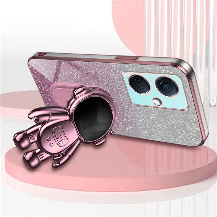 For OnePlus Nord CE3 5G / Oppo K11 5G Shockproof Phone Case Kickstand Electroplating PC+TPU Phone Cover - Pink