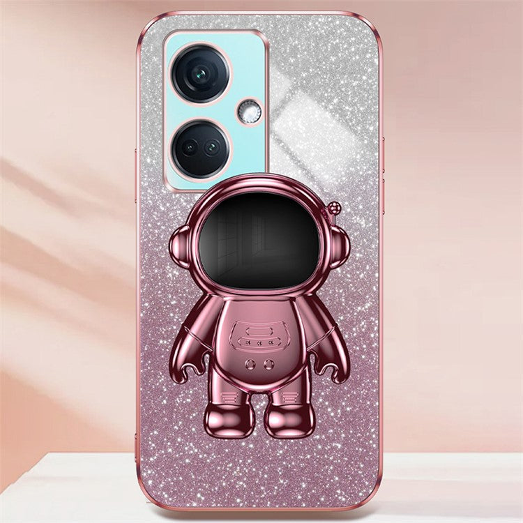 For OnePlus Nord CE3 5G / Oppo K11 5G Shockproof Phone Case Kickstand Electroplating PC+TPU Phone Cover - Pink