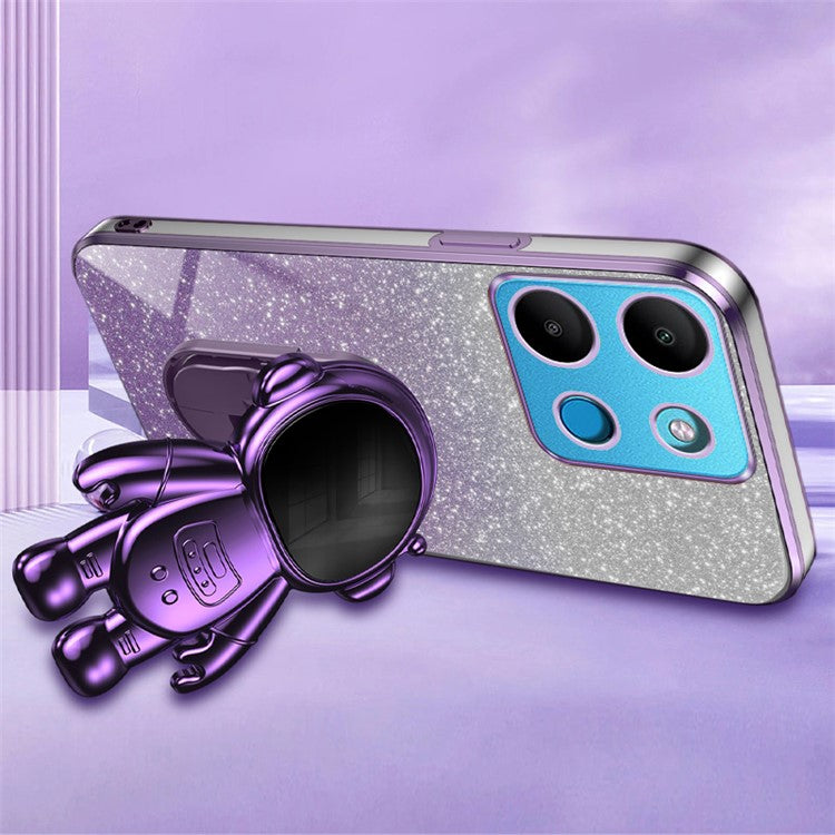 For Infinix Smart 7 4G  /  Tecno Spark Go 2023 4G Case Anti-Shock Cell Phone Case PC+TPU Kickstand - Purple