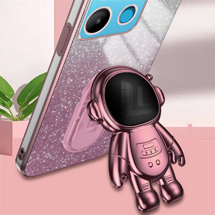For Infinix Smart 7 4G  /  Tecno Spark Go 2023 4G Case Anti-Shock Cell Phone Case PC+TPU Kickstand - Pink