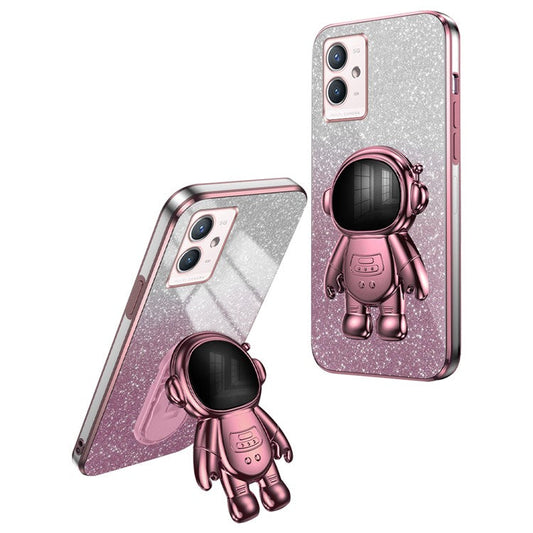 For vivo Y33s 5G / Y75 5G / Y55 5G Shockproof Phone Case Kickstand PC+TPU Phone Cover Shell - Pink