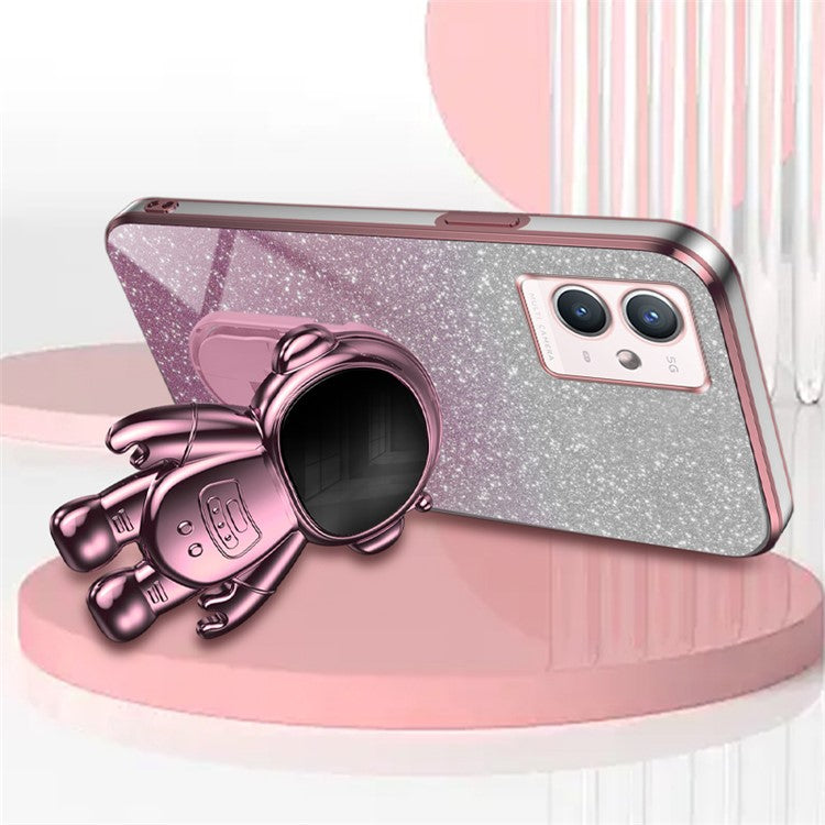 For vivo Y33s 5G / Y75 5G / Y55 5G Shockproof Phone Case Kickstand PC+TPU Phone Cover Shell - Pink