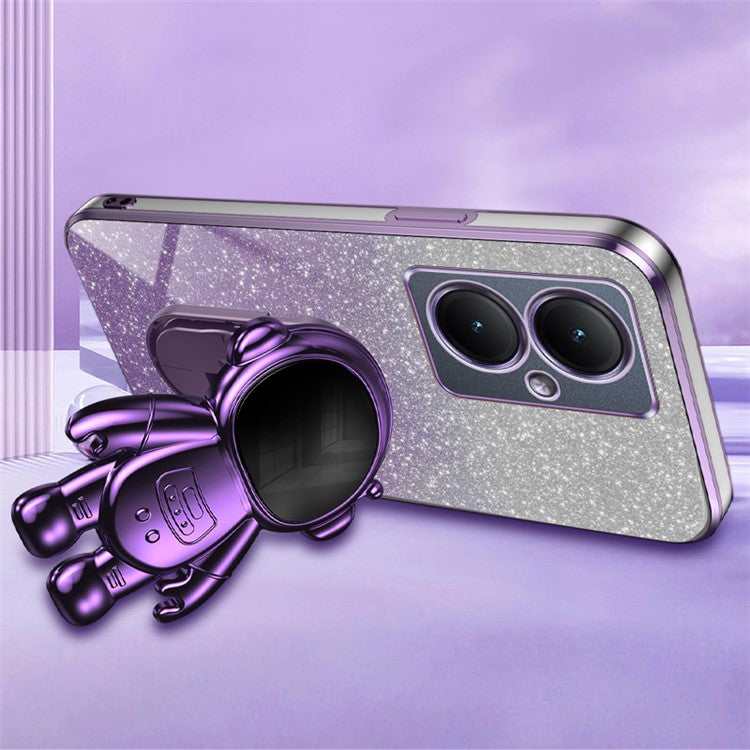 Dustproof Phone Case for vivo Y35m+ 5G / Y35+ 5G / Y27 4G Cover Stable Kickstand PC+TPU Phone Shell - Purple