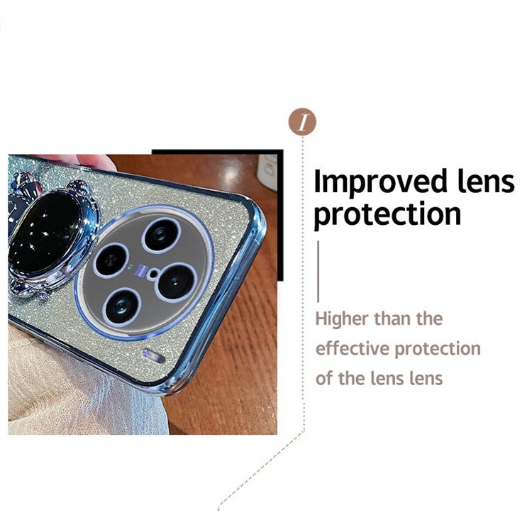 Drop Protection Cover for vivo X100 Pro 5G Astronaut Kickstand PC+TPU Case Anti-Scratch Phone Shell - Blue