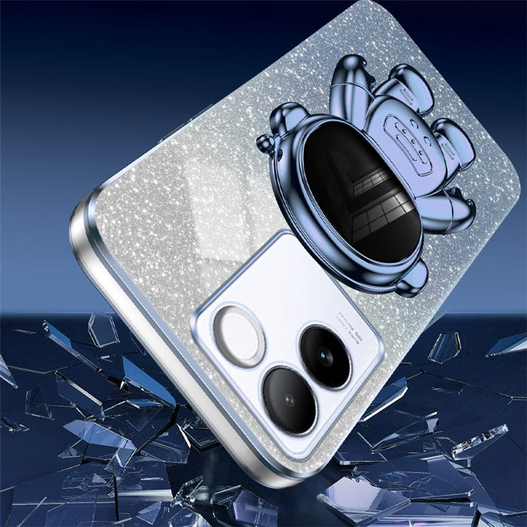 Cell Phone Case for vivo S17e 5G Astronaut Kickstand Hard PC+Soft TPU Cover Phone Shell - Blue