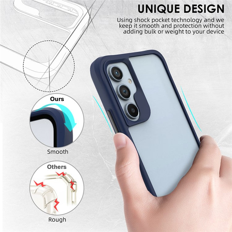 Combat X Mode Series for Samsung Galaxy A15 4G / A15 5G Cell Phone Cases Four Corner Drop-resistant Back Shell - Blue