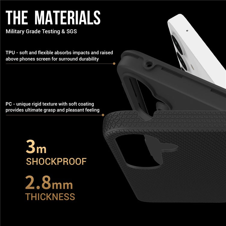 Phone Case for Samsung Galaxy A55 5G Shell Drop-resistant TPU+PC Back Cover - Black