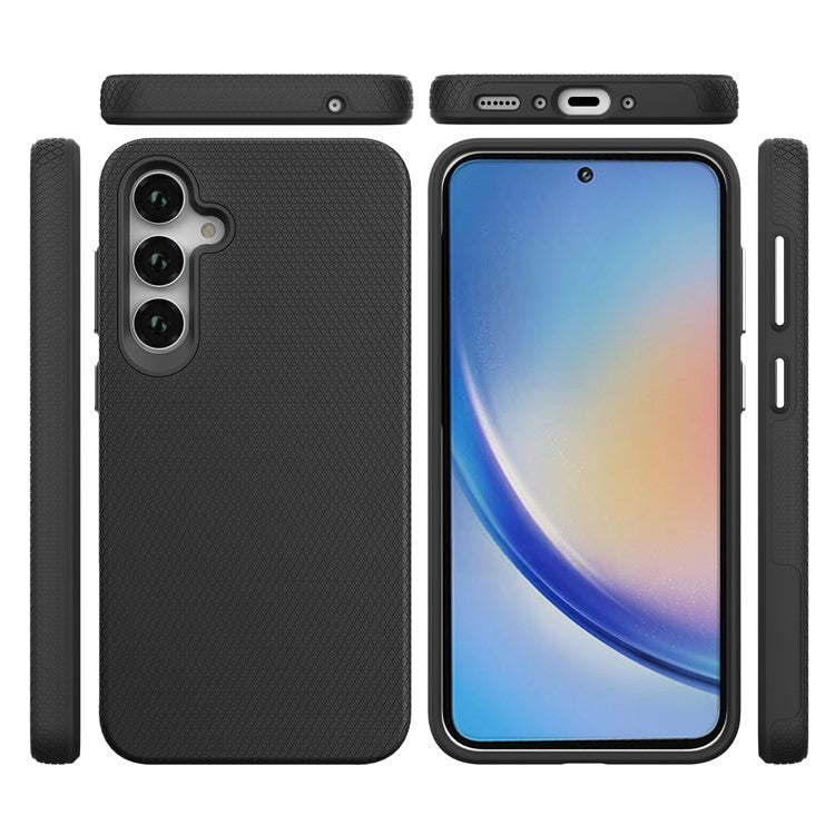 Phone Case for Samsung Galaxy A55 5G Shell Drop-resistant TPU+PC Back Cover - Black