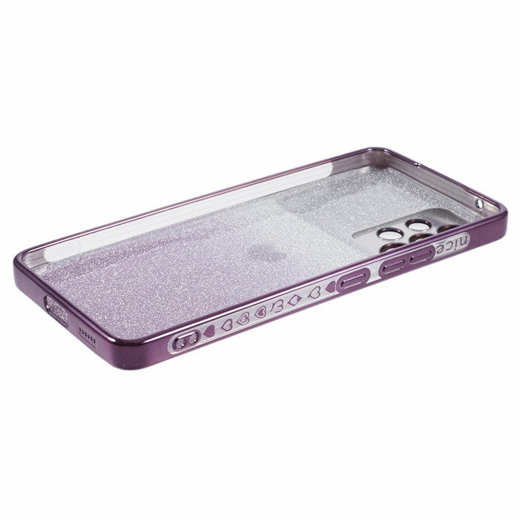 For Samsung Galaxy A53 5G Soft TPU Cover Sparkly Glitter Protective Phone Case - Dark Purple
