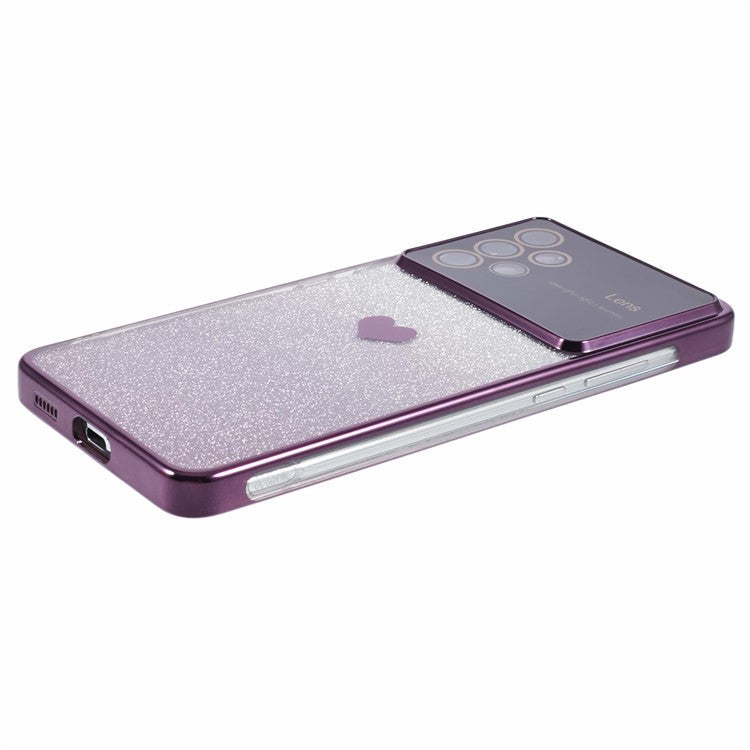 For Samsung Galaxy A53 5G Soft TPU Cover Sparkly Glitter Protective Phone Case - Dark Purple