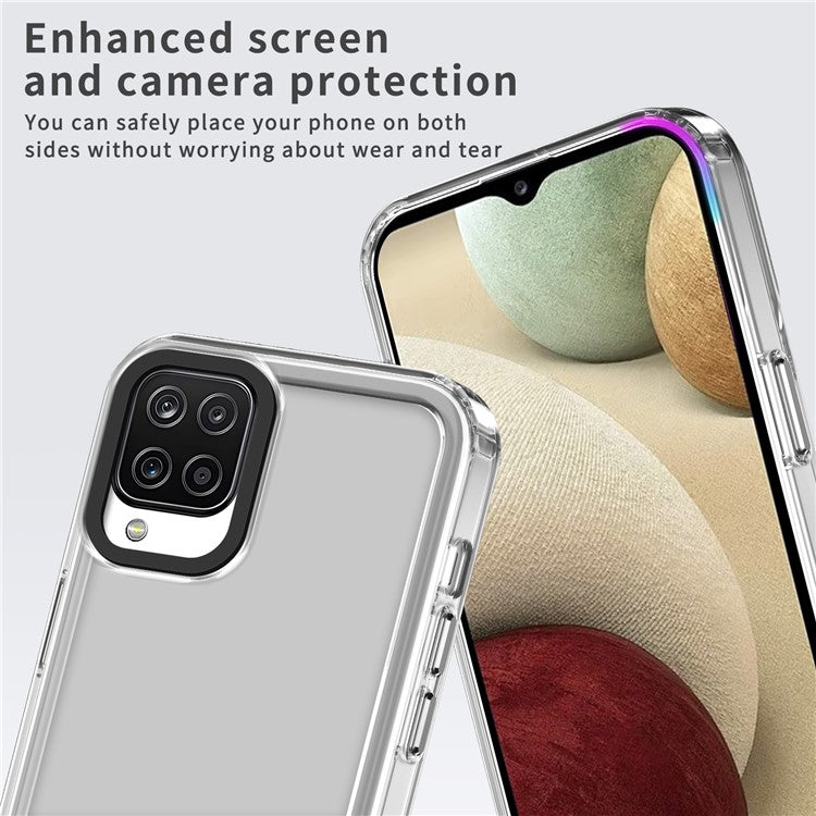 For Samsung Galaxy M53 5G Case Ant-drop PC+TPU Clear Phone Cover - Transparent Black