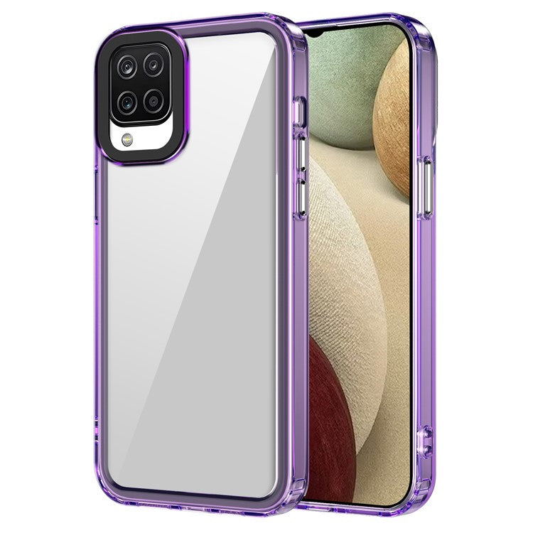 For Samsung Galaxy M53 5G Case Ant-drop PC+TPU Clear Phone Cover - Transparent Purple