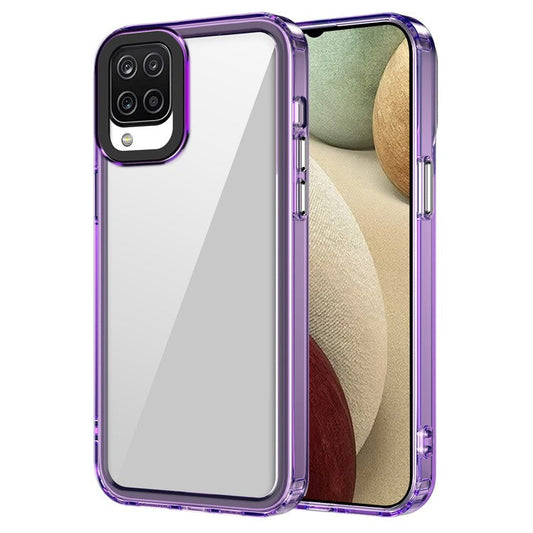 For Samsung Galaxy M53 5G Case Ant-drop PC+TPU Clear Phone Cover - Transparent Purple