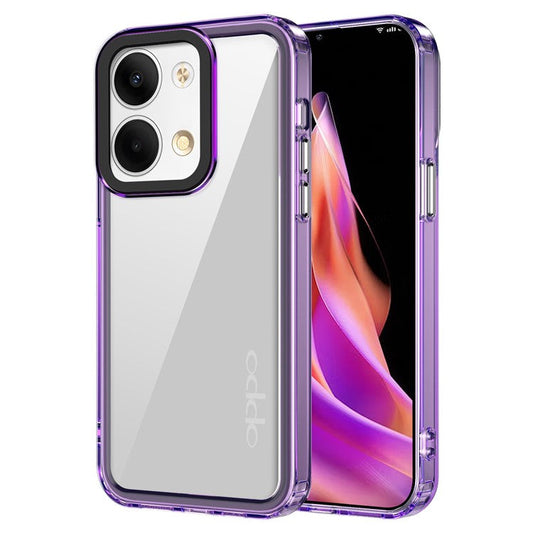 PC+TPU Case for Oppo Reno9 5G / Reno9 Pro 5G Cover Shockproof Phone Shell - Transparent Purple