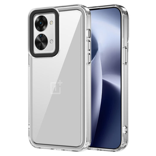 For OnePlus Nord 2T 5G Clear Case PC+TPU Phone Protective Shell Support Wireless Charging - Transparent