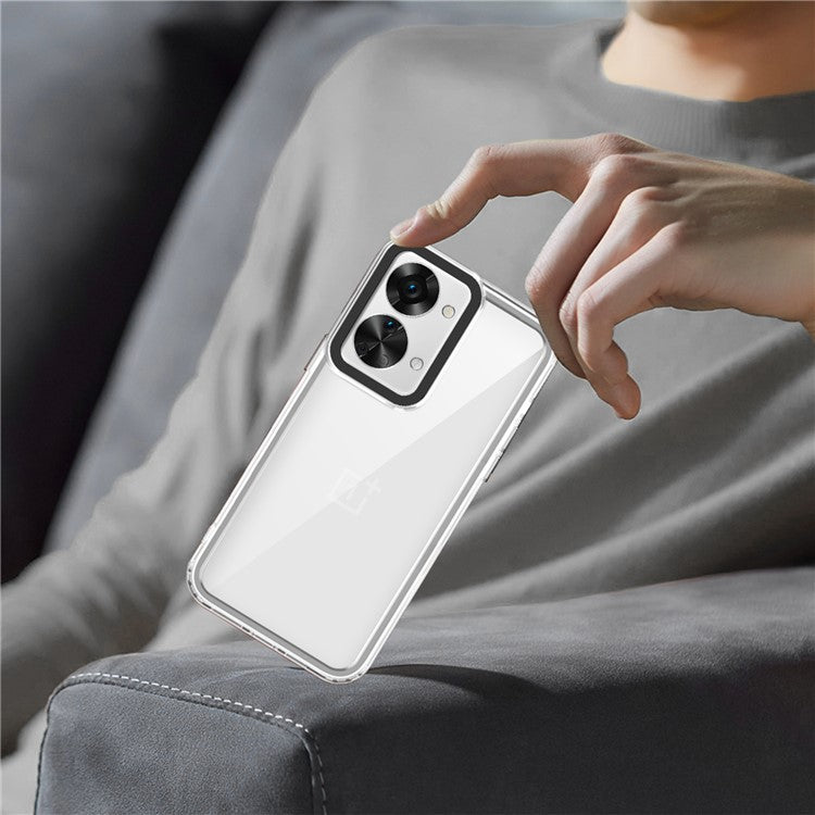 For OnePlus Nord 2T 5G Clear Case PC+TPU Phone Protective Shell Support Wireless Charging - Transparent