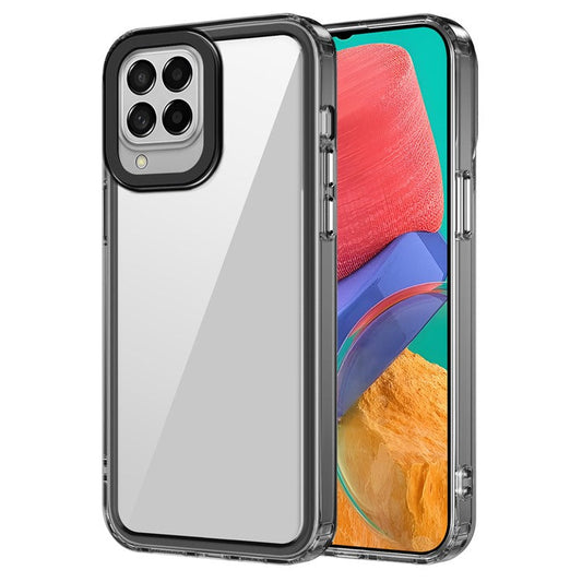For Samsung Galaxy M33 5G (Global Version) Phone Case PC+TPU Transparent Cover - Transparent Black