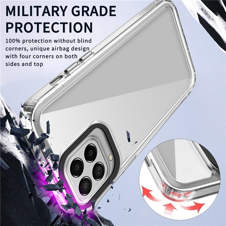 For Samsung Galaxy M33 5G (Global Version) Phone Case PC+TPU Transparent Cover - Transparent Black
