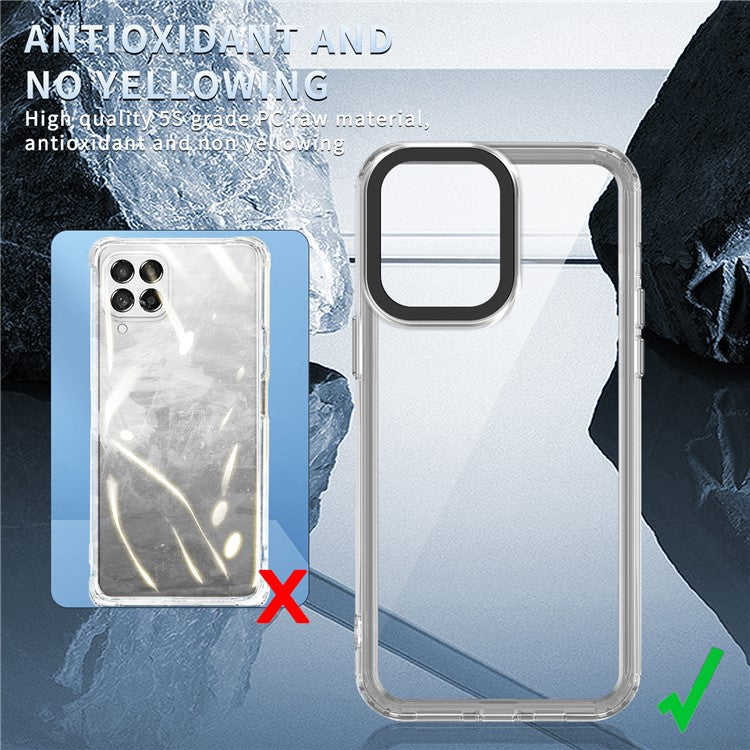 For Samsung Galaxy M33 5G (Global Version) Phone Case PC+TPU Transparent Cover - Transparent Black
