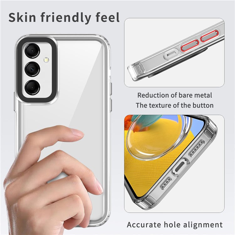 For Samsung Galaxy M14 5G / F14 5G Case Four Corner Protection PC+TPU Phone Cover - Transparent Black