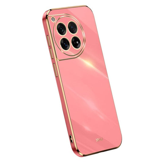 XINLI For OnePlus 12 5G Case Electroplating TPU Phone Cover Precise Lens Protection - Red