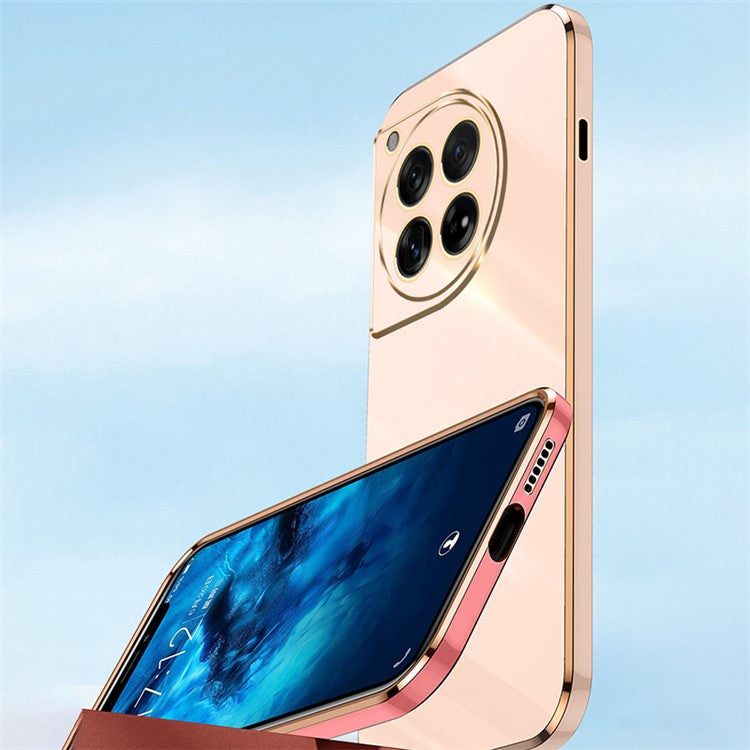 XINLI For OnePlus 12 5G Case Electroplating TPU Phone Cover Precise Lens Protection - Black