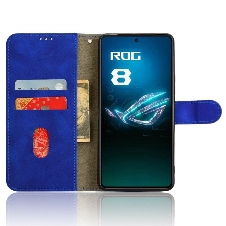 For Asus ROG Phone 8 Pro 5G / 8 5G Case Protective PU Leather Skin-touch Phone Cover - Blue