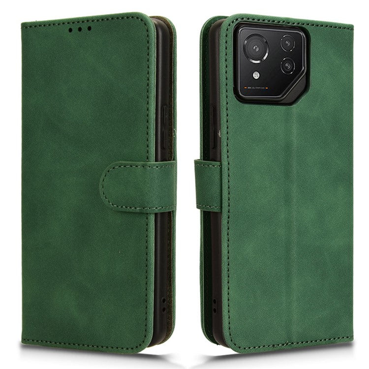 For Asus ROG Phone 8 Pro 5G / 8 5G Case Protective PU Leather Skin-touch Phone Cover - Green