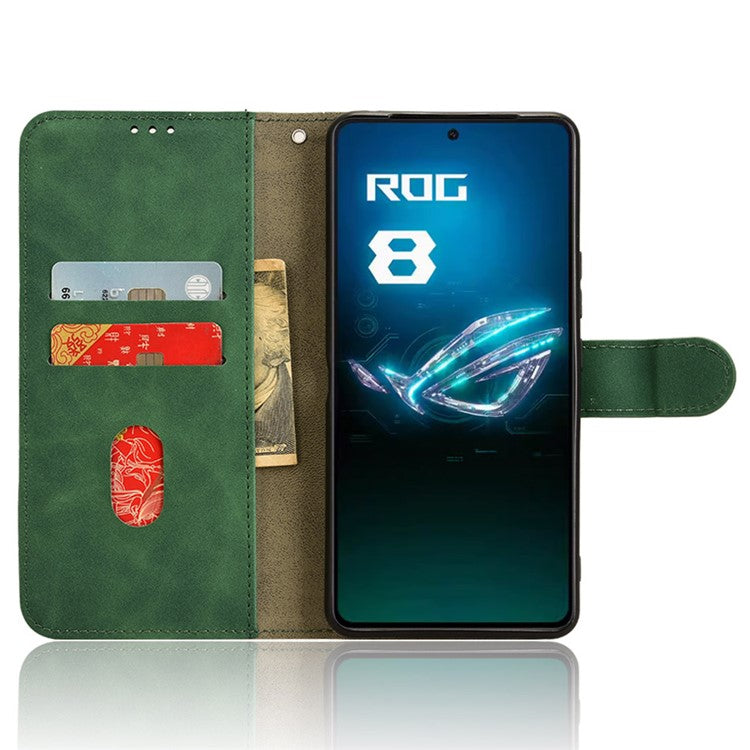 For Asus ROG Phone 8 Pro 5G / 8 5G Case Protective PU Leather Skin-touch Phone Cover - Green