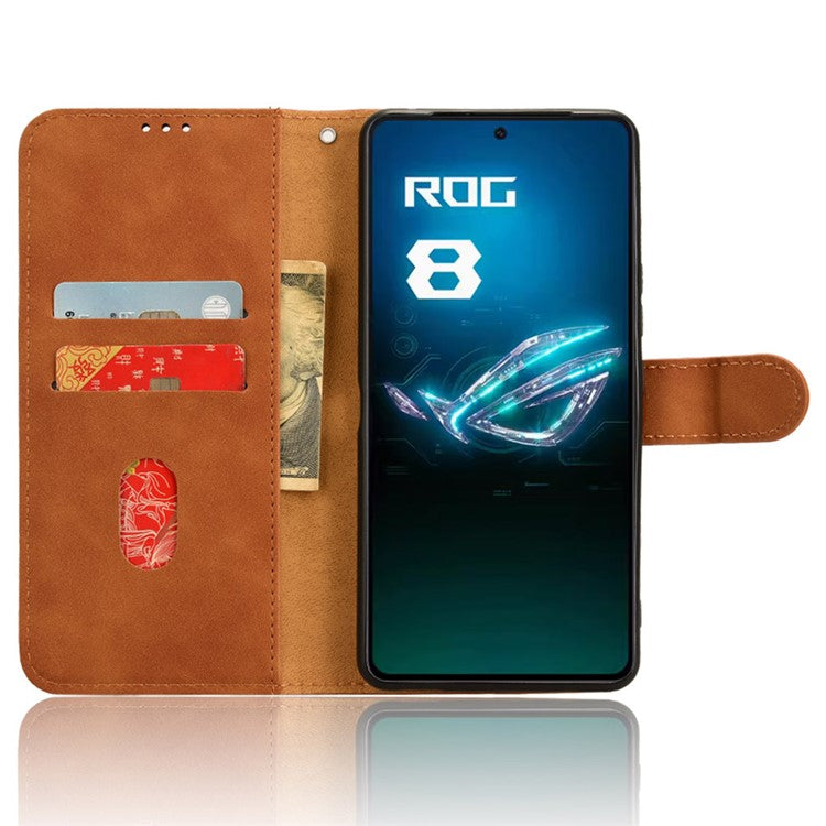 For Asus ROG Phone 8 Pro 5G / 8 5G Case Protective PU Leather Skin-touch Phone Cover - Brown