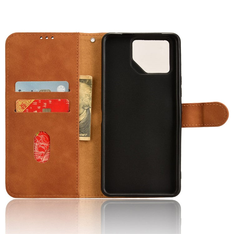 For Asus ROG Phone 8 Pro 5G / 8 5G Case Protective PU Leather Skin-touch Phone Cover - Brown